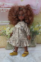 Платье фланелевое Тепло осени Hand made для Paola Reina, 32 см
