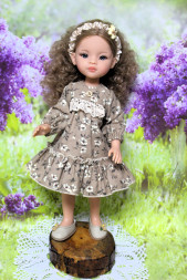 Платье фланелевое Тепло осени Hand made для Paola Reina, 32 см