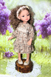 Платье фланелевое Тепло осени Hand made для Paola Reina, 32 см
