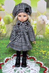 Пальто класичне без застібки і беретик Hand made для Paola Reina, 32 см