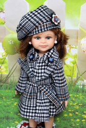 Пальто класичне без застібки і беретик Hand made для Paola Reina, 32 см