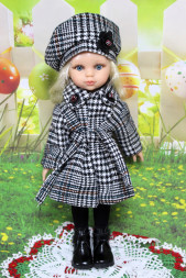 Пальто класичне без застібки і беретик Hand made для Paola Reina, 32 см